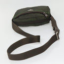 PRADA Shoulder Bag Nylon Khaki Silver Auth bs29203-7