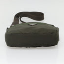 PRADA Shoulder Bag Nylon Khaki Silver Auth bs29203-5