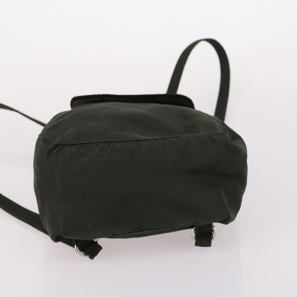 PRADA Backpack Nylon Khaki Silver Auth bs29204
