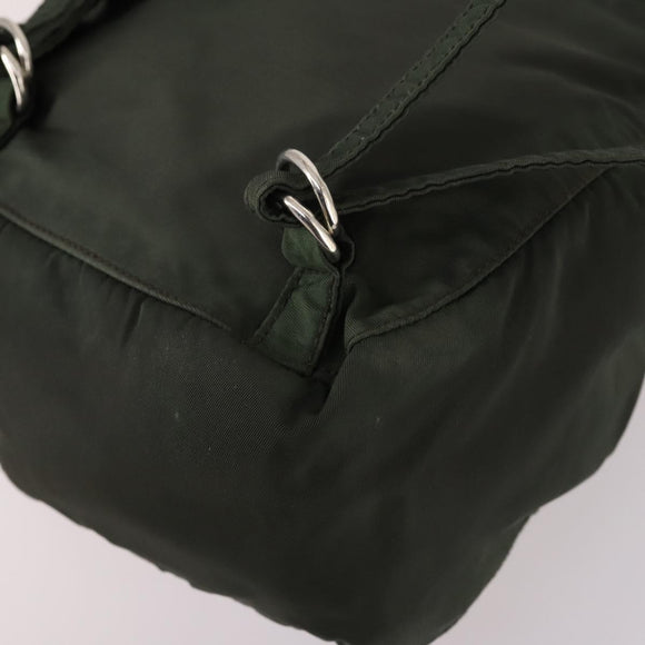 PRADA Backpack Nylon Khaki Silver Auth bs29204