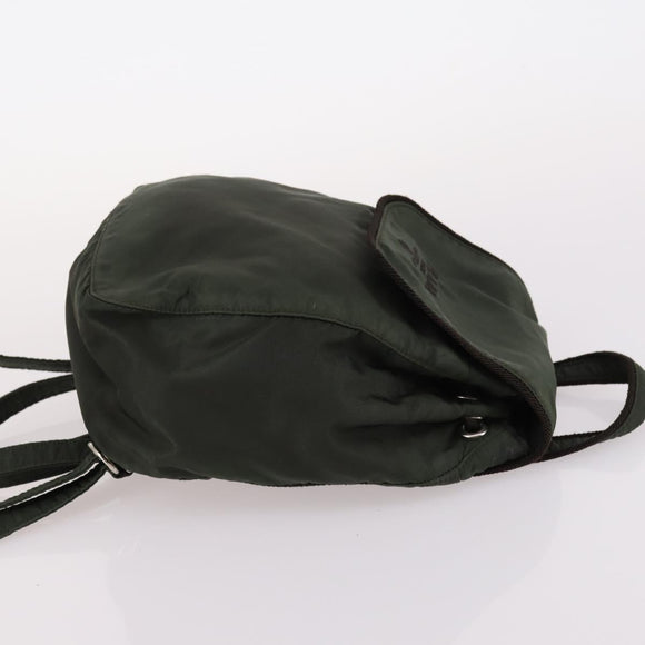 PRADA Backpack Nylon Khaki Silver Auth bs29204