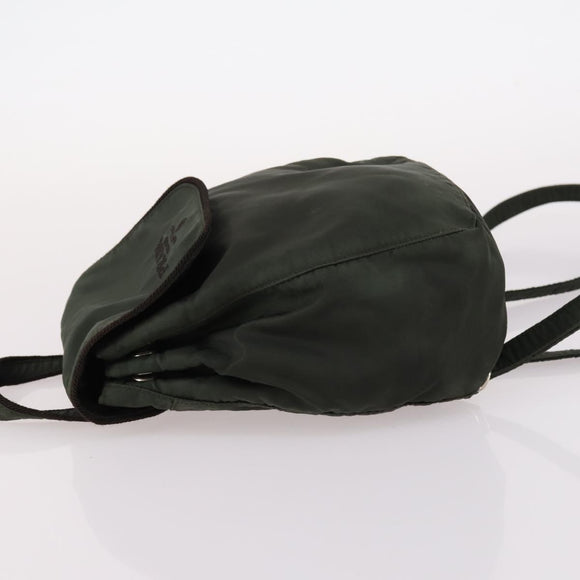 PRADA Backpack Nylon Khaki Silver Auth bs29204