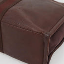 HERMES Fourre Tout MM Hand Bag Canvas Leather Brown Silver Auth bs29205-9