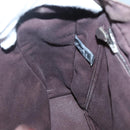 HERMES Fourre Tout MM Hand Bag Canvas Leather Brown Silver Auth bs29205-19