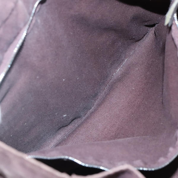 HERMES Fourre Tout MM Hand Bag Canvas Leather Brown Silver Auth bs29205