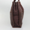 HERMES Fourre Tout MM Hand Bag Canvas Leather Brown Silver Auth bs29205-4