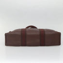 HERMES Fourre Tout MM Hand Bag Canvas Leather Brown Silver Auth bs29205-5