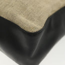 PRADA Shoulder Bag Canvas Leather Beige Black Silver Auth bs29206-15