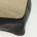 PRADA Shoulder Bag Canvas Leather Beige Black Silver Auth bs29206-16