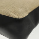 PRADA Shoulder Bag Canvas Leather Beige Black Silver Auth bs29206-17