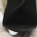PRADA Shoulder Bag Canvas Leather Beige Black Silver Auth bs29206-18