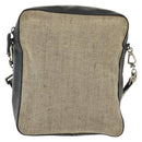 PRADA Shoulder Bag Canvas Leather Beige Black Silver Auth bs29206-13