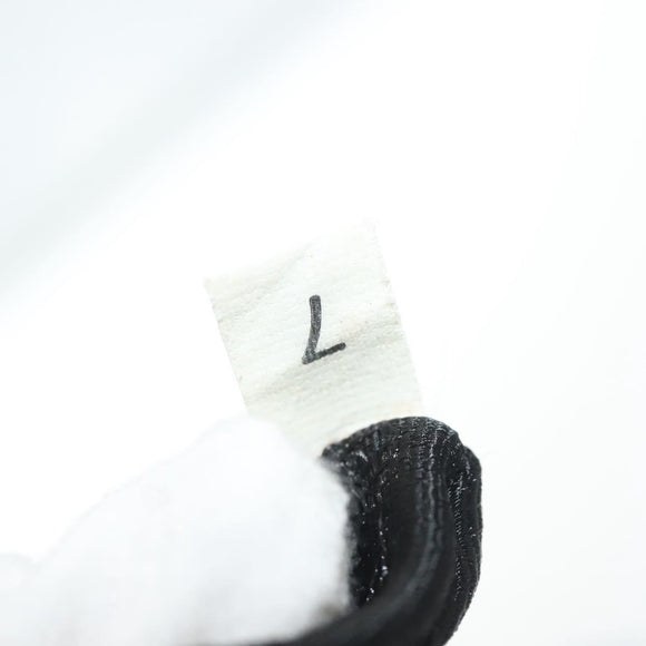 PRADA Shoulder Bag Canvas Leather Beige Black Silver Auth bs29206