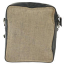 PRADA Shoulder Bag Canvas Leather Beige Black Silver Auth bs29206-2