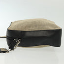 PRADA Shoulder Bag Canvas Leather Beige Black Silver Auth bs29206-4