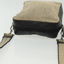 PRADA Shoulder Bag Canvas Leather Beige Black Silver Auth bs29206-6