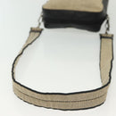 PRADA Shoulder Bag Canvas Leather Beige Black Silver Auth bs29206-7
