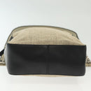 PRADA Shoulder Bag Canvas Leather Beige Black Silver Auth bs29206-5