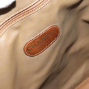 CHANEL Tote Bag Enamel Brown Gold CC Auth bs29208-14