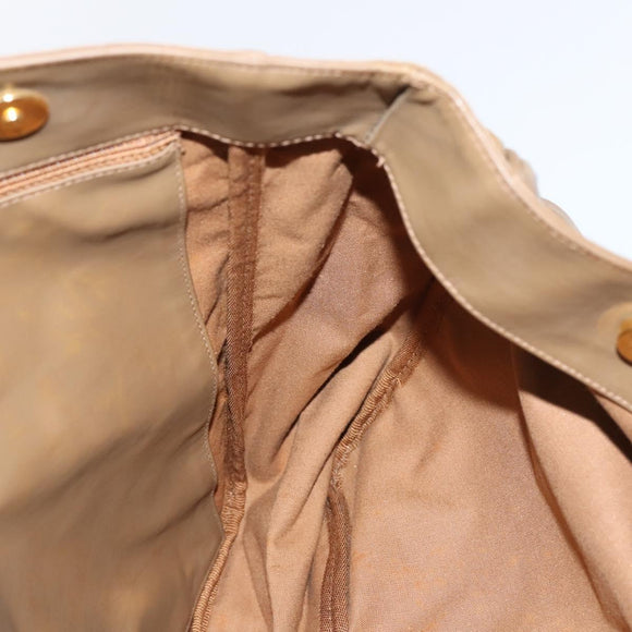 CHANEL Tote Bag Enamel Brown Gold CC Auth bs29208