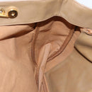 CHANEL Tote Bag Enamel Brown Gold CC Auth bs29208-17