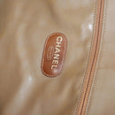 CHANEL Tote Bag Enamel Brown Gold CC Auth bs29208-18