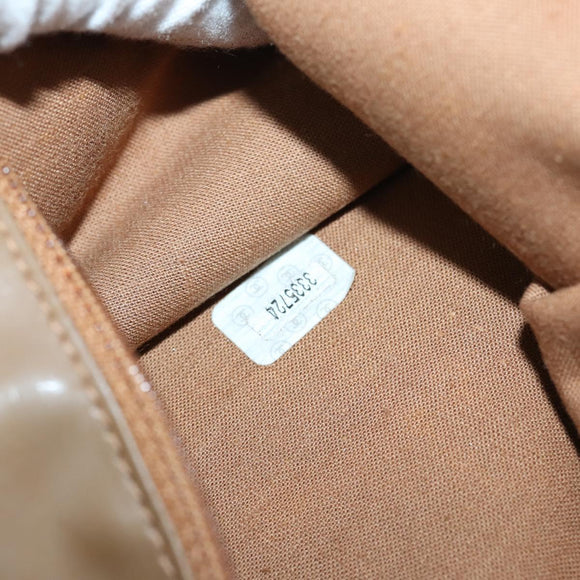 CHANEL Tote Bag Enamel Brown Gold CC Auth bs29208