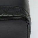 CHANEL Vanity Pouch Leather Black Gold CC Auth bs29211-11