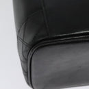 CHANEL Vanity Pouch Leather Black Gold CC Auth bs29211-12