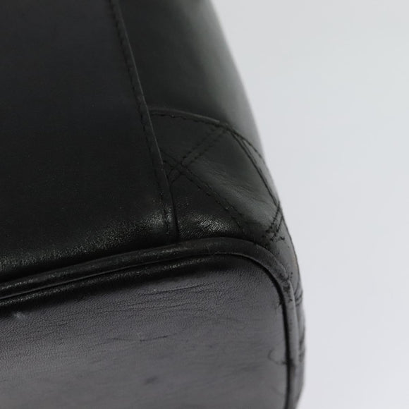 CHANEL Vanity Pouch Leather Black Gold CC Auth bs29211