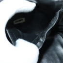 CHANEL Vanity Pouch Leather Black Gold CC Auth bs29211-20