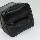CHANEL Vanity Pouch Leather Black Gold CC Auth bs29211-6