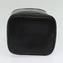 CHANEL Vanity Pouch Leather Black Gold CC Auth bs29211-9