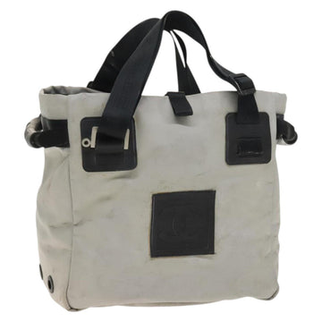 CHANEL Tote Bag Coated Canvas Gray Silver CC Auth bs29217