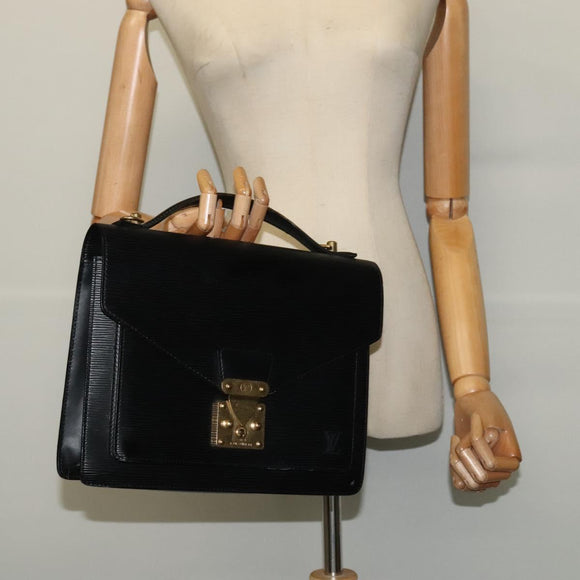 LOUIS VUITTON Epi Monceau 28 Hand Bag Black M52122 LV Auth bs29218