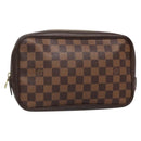 LOUIS VUITTON Damier Ebene Trousse Toilette25 Clutch Bag N47624 LV Auth bs29220-1