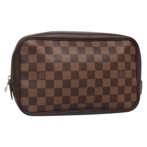 LOUIS VUITTON Damier Ebene Trousse Toilette25 Clutch Bag N47624 LV Auth bs29220
