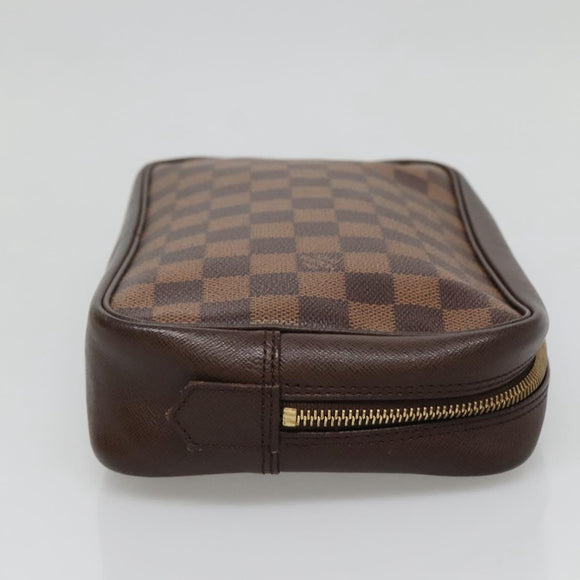 LOUIS VUITTON Damier Ebene Trousse Toilette25 Clutch Bag N47624 LV Auth bs29220