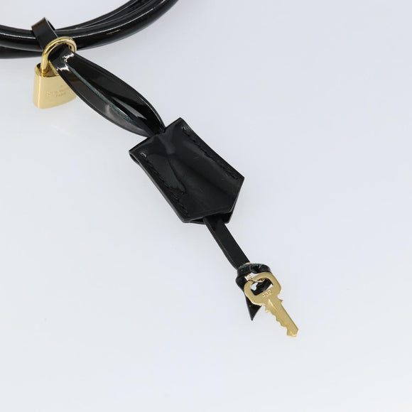 LOUIS VUITTON Monogram Vernis Lockit PM Tote Bag Beige Black M90251 Auth bs29224