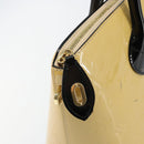 LOUIS VUITTON Monogram Vernis Lockit PM Tote Bag Beige Black M90251 Auth bs29224-21