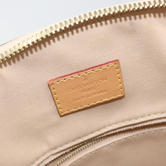 LOUIS VUITTON Monogram Vernis Lockit PM Tote Bag Beige Black M90251 Auth bs29224