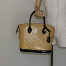 LOUIS VUITTON Monogram Vernis Lockit PM Tote Bag Beige Black M90251 Auth bs29224-27