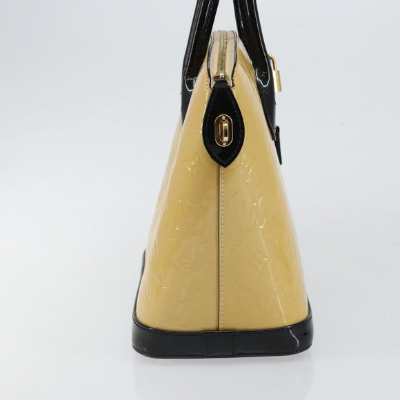LOUIS VUITTON Monogram Vernis Lockit PM Tote Bag Beige Black M90251 Auth bs29224