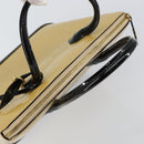 LOUIS VUITTON Monogram Vernis Lockit PM Tote Bag Beige Black M90251 Auth bs29224-6