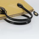 LOUIS VUITTON Monogram Vernis Lockit PM Tote Bag Beige Black M90251 Auth bs29224-7