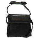 Salvatore Ferragamo Gancini Shoulder Bag Leather Black Gold Auth bs29246-1