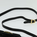 Salvatore Ferragamo Gancini Shoulder Bag Leather Black Gold Auth bs29246-15