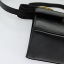 Salvatore Ferragamo Gancini Shoulder Bag Leather Black Gold Auth bs29246-9