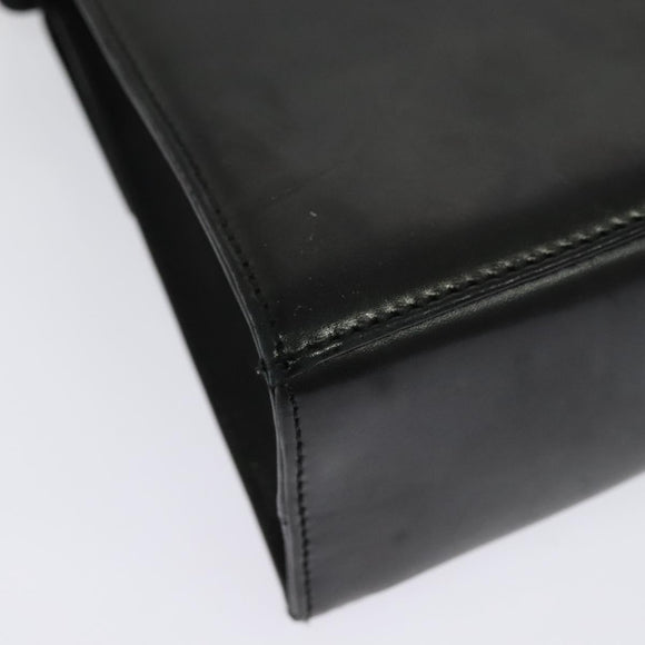 Salvatore Ferragamo Gancini Shoulder Bag Leather Black Gold Auth bs29246