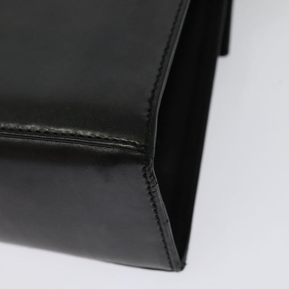 Salvatore Ferragamo Gancini Shoulder Bag Leather Black Gold Auth bs29246